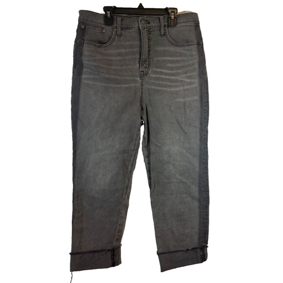 Madewell Classic Straight Jeans Women's Gray size 29 Denim Cropped Stretch B3 - Picture 1 of 8
